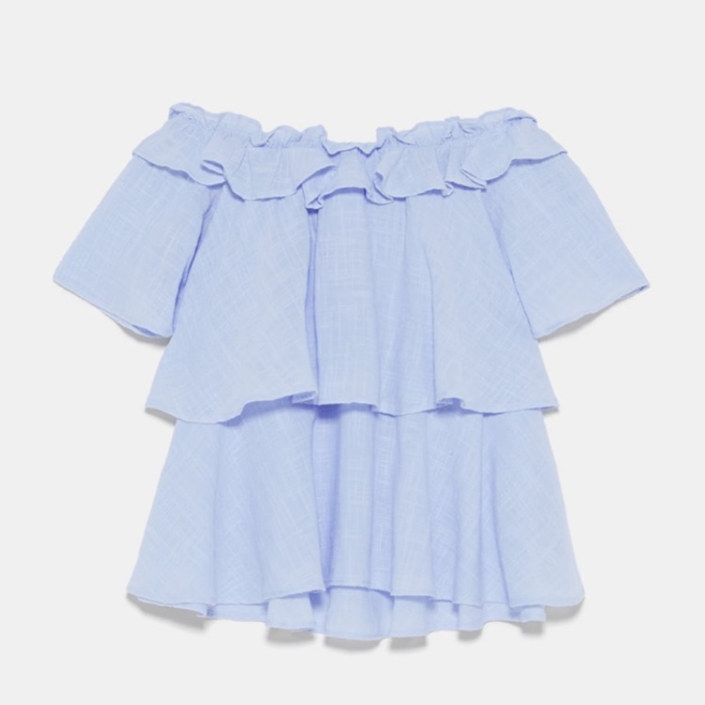 Zara NWOT Ruffled Off The Shoulder Top